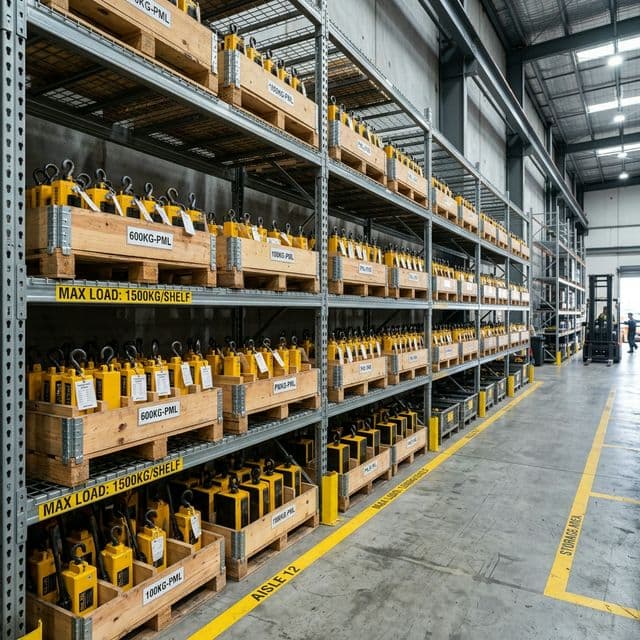 LiftMagnetics warehouse and dispatch area.